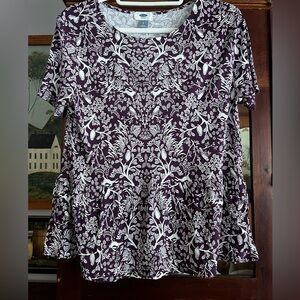 Ladies Old Navy owl & bird print top size small